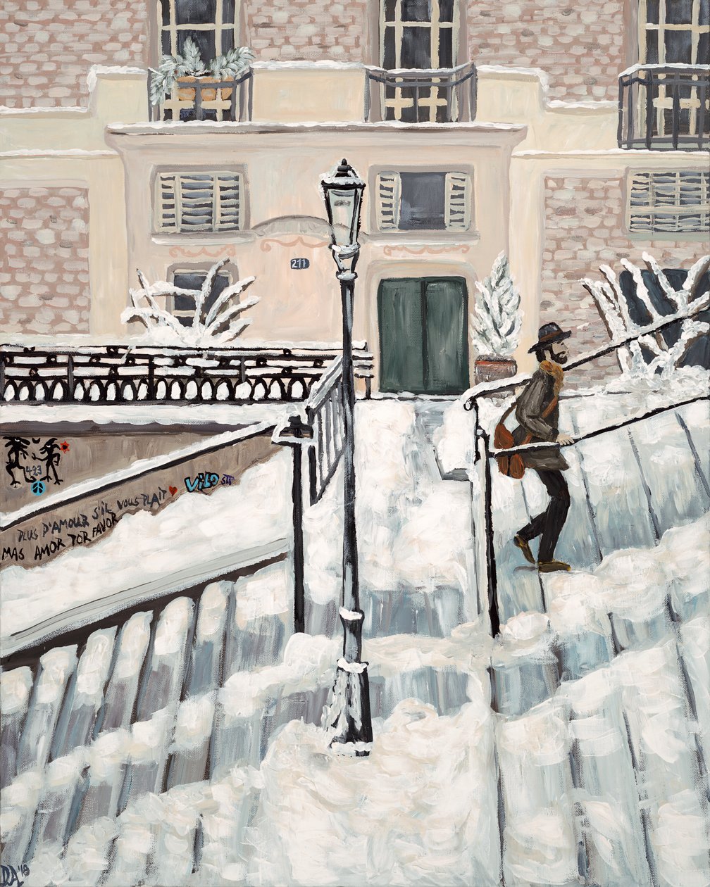 Montmartre Snow, 2018 (acrílico sobre tela) de Deborah Eve Alastra