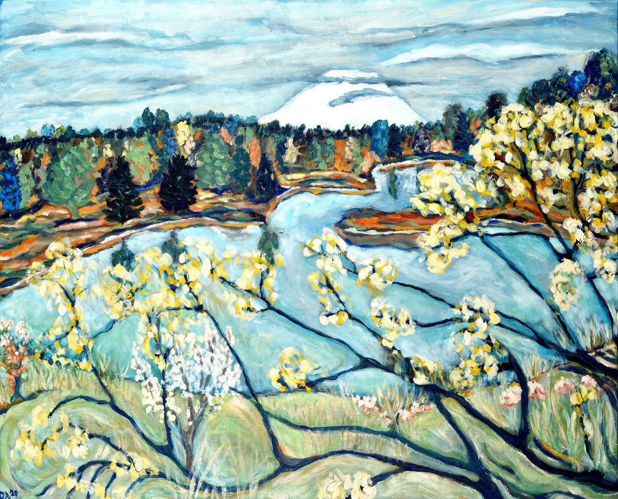 Vista de Mt. Helen, 2020 (acrílico sobre tela) de Deborah Eve Alastra