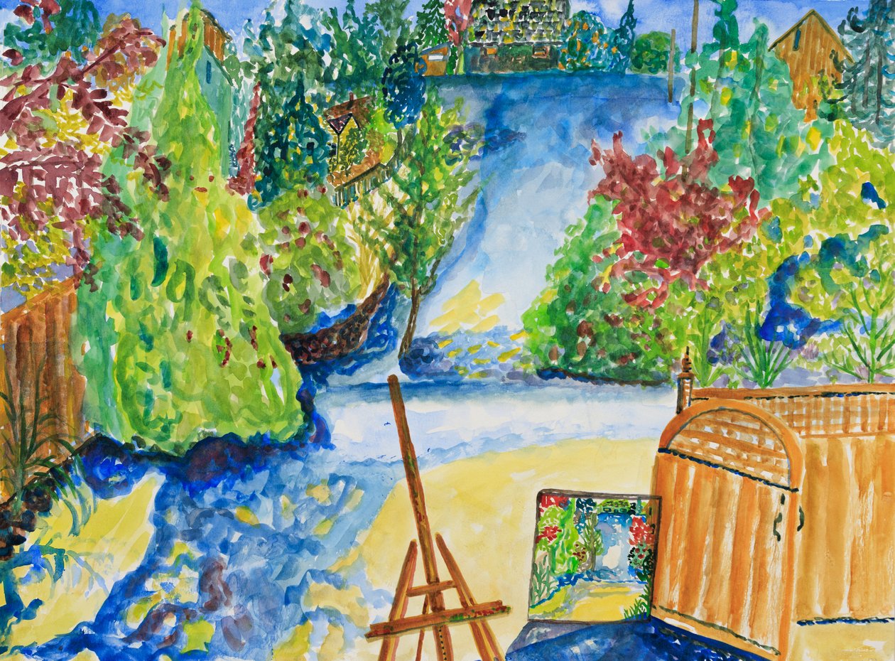 Vista do novo estúdio, 2023 (aguarela sobre papel) de Deborah Eve Alastra