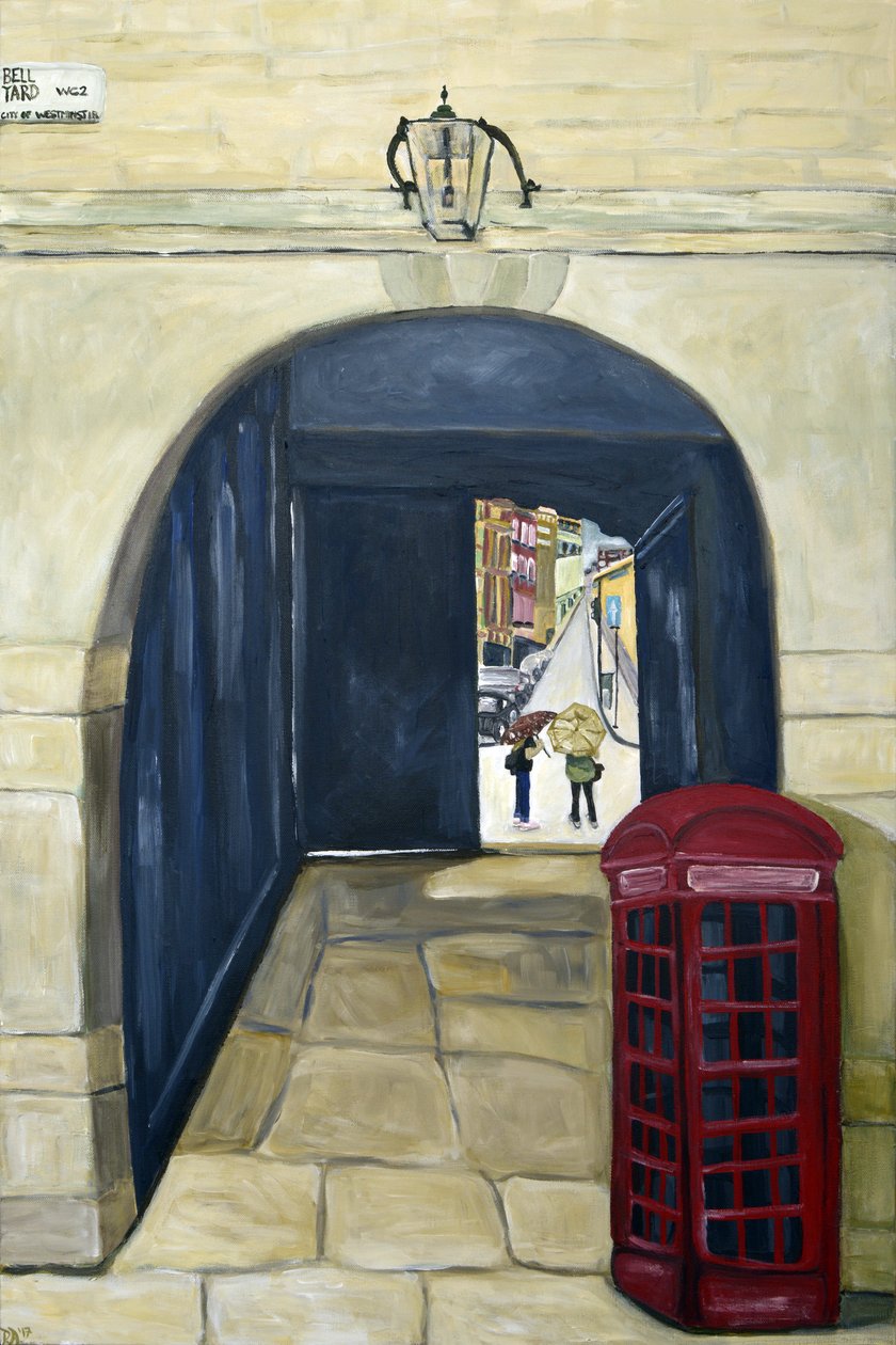 Red Phone London, 2017 (acrílico sobre tela) de Deborah Eve Alastra