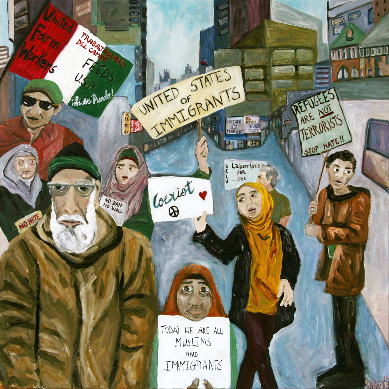 Resist 2, 2017 (acrílico sobre tela) de Deborah Eve Alastra