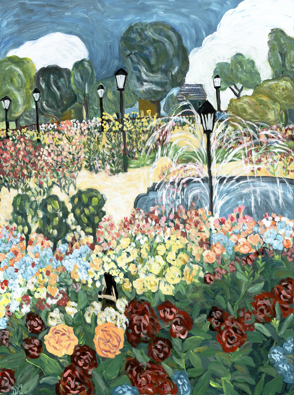 Jardim de rosas, 2019 (acrílico sobre tela) de Deborah Eve Alastra