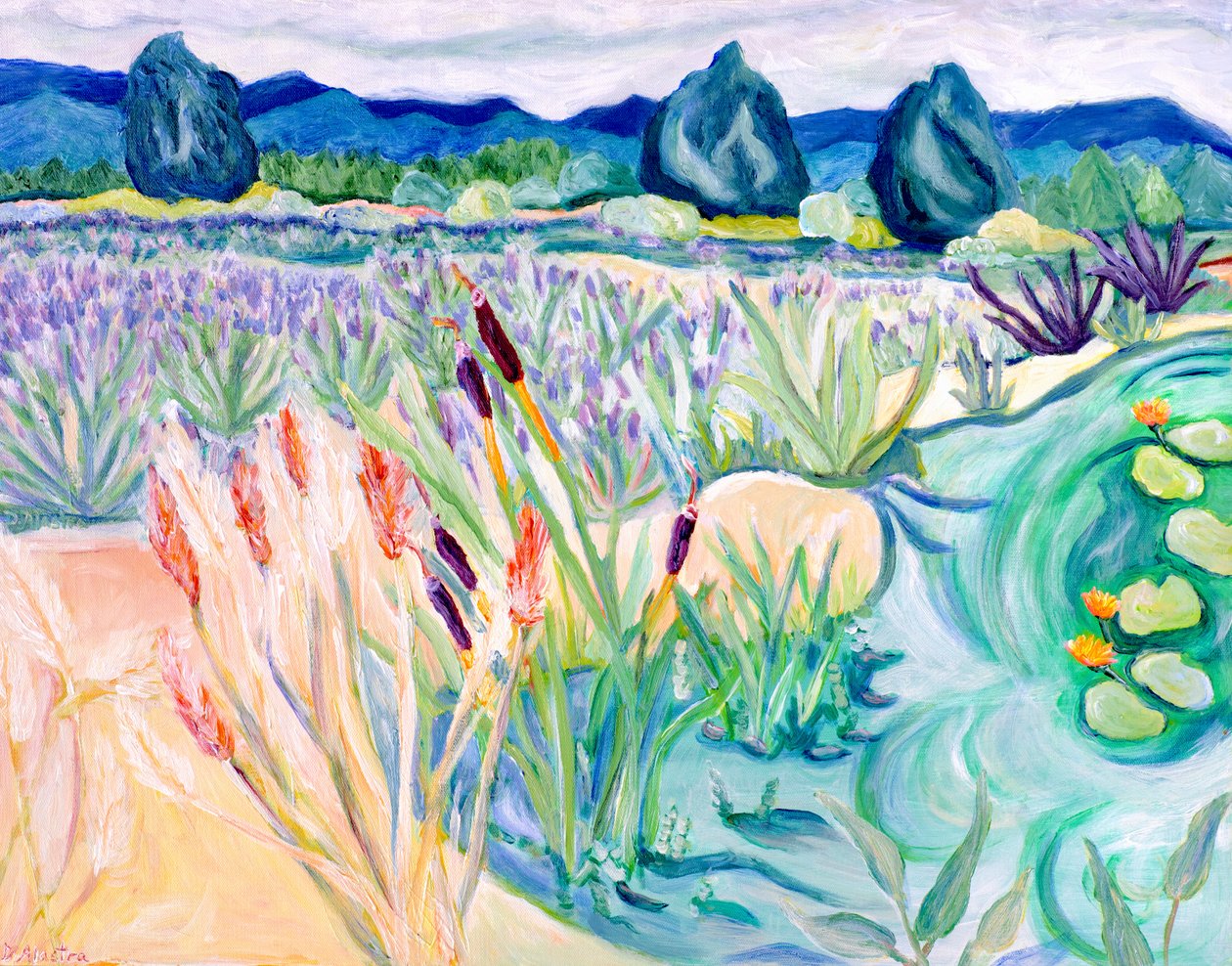 Sauvie Landscape, 2015 (acrílico sobre tela) de Deborah Eve Alastra