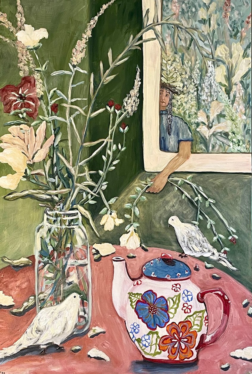 Wildflower Tea, 2024 (acrílico sobre tela) de Deborah Eve Alastra