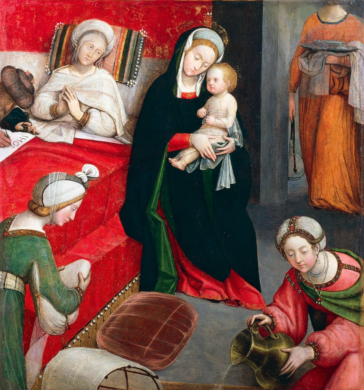 Nascimento de São João Batista, pelo Defendente Ferrari (1480-ca 1540) de Defendente Ferrari