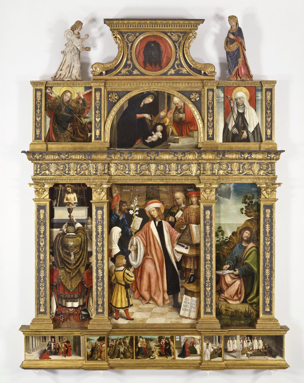Políptico de Sant Ivo, c.1520 (tempera a bordo, moldura antiga) de Defendente Ferrari