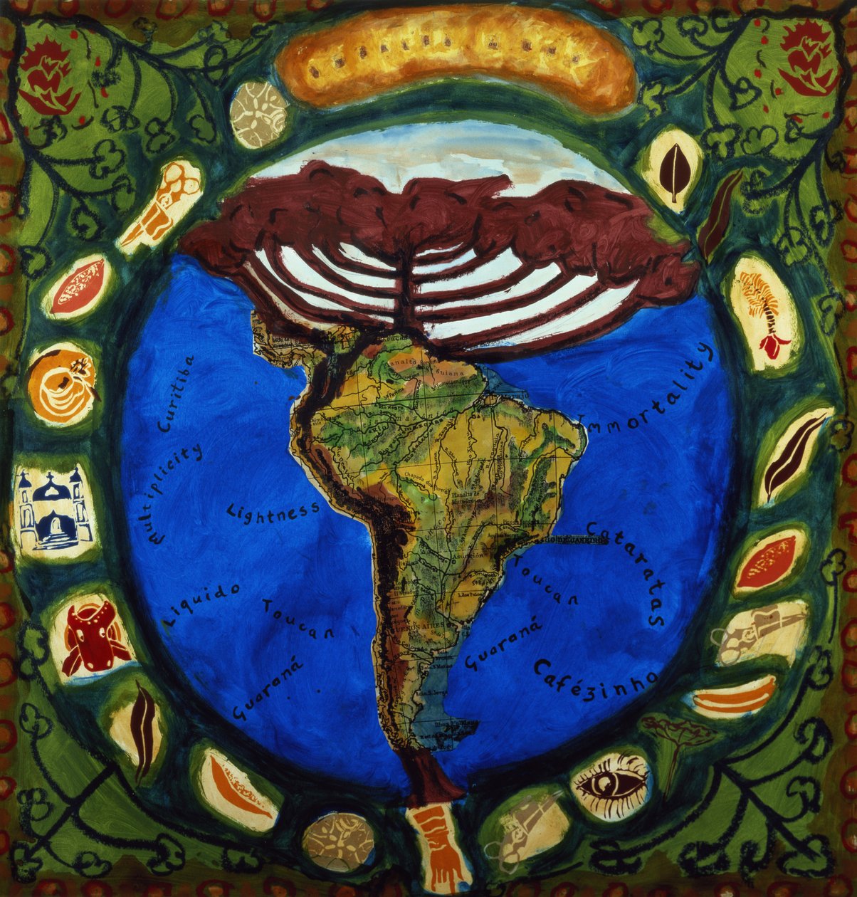 Paraná, Brasil I, 1995 (serigrafia e colagem) de Deirdre Kelly