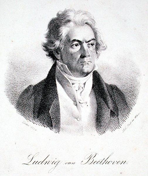 Ludwig van Beethoven (1770-1827) 1824 (litografia) de Deker Deker