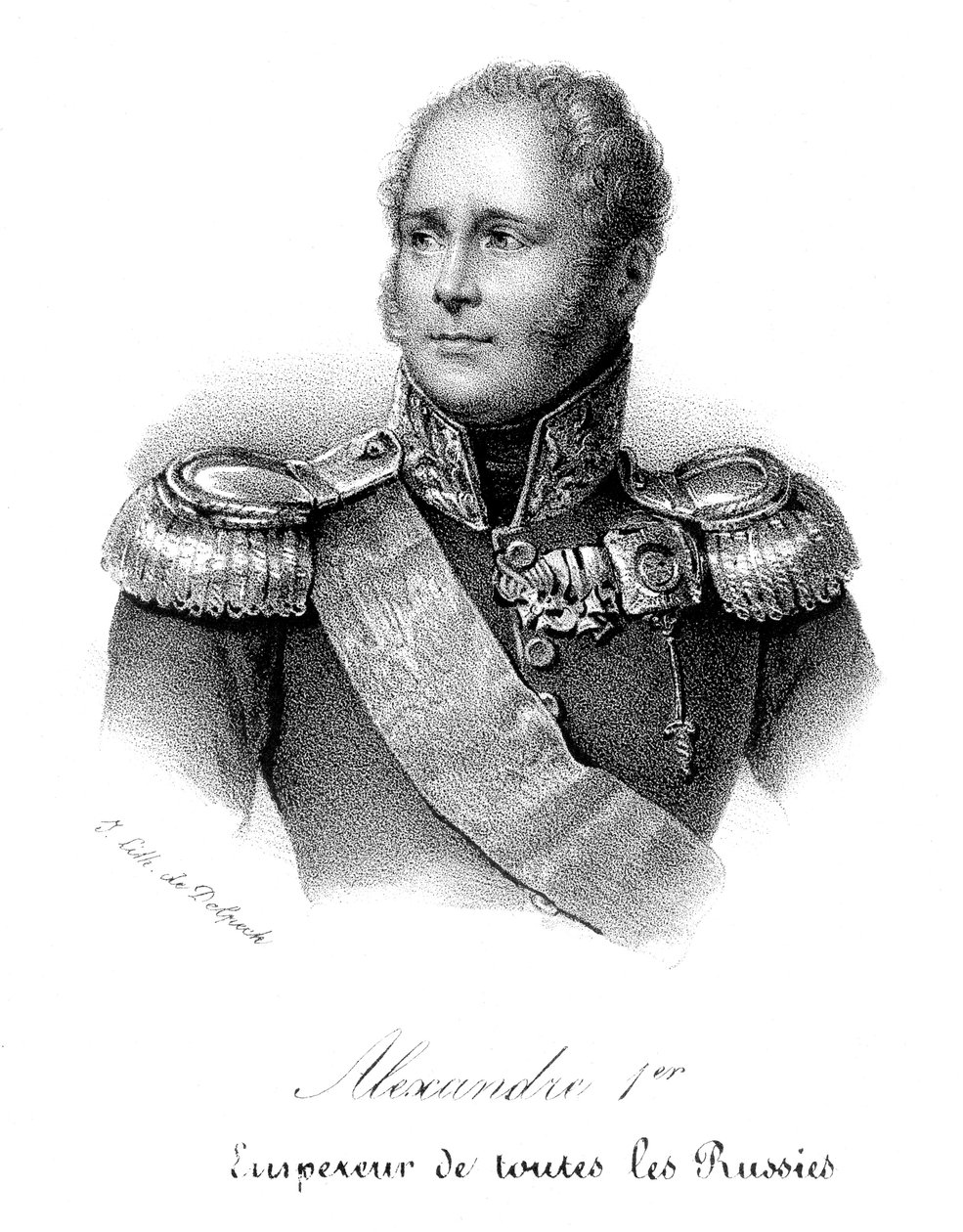 Alexandre I 1777-1825, czar da Rússia de 1801, em uniforme militar, c1830 de Delpech