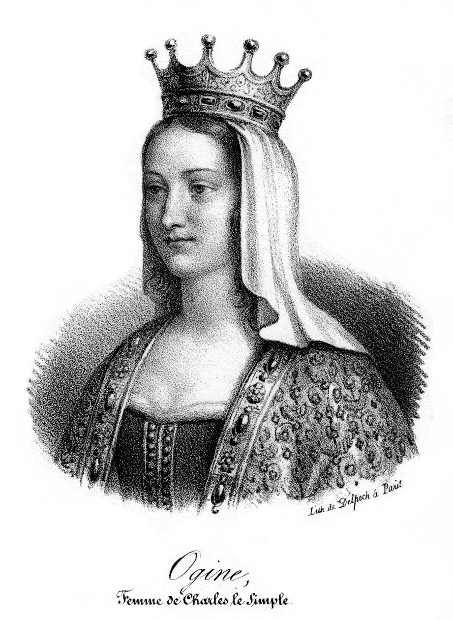 Edgifu de Wessex, consorte de Carlos III O Simples da França, século XIX de Delpech