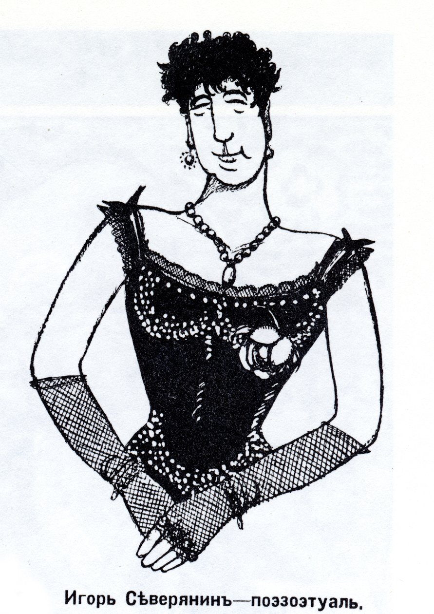 Igor Severyanin 1887-1941 Caricatura, 1915 de Deni