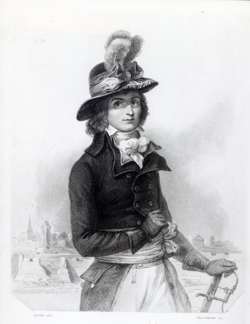 Louis Antoine de Saint-Just, gravado por Bosselman de Denis Auguste Marie Raffet