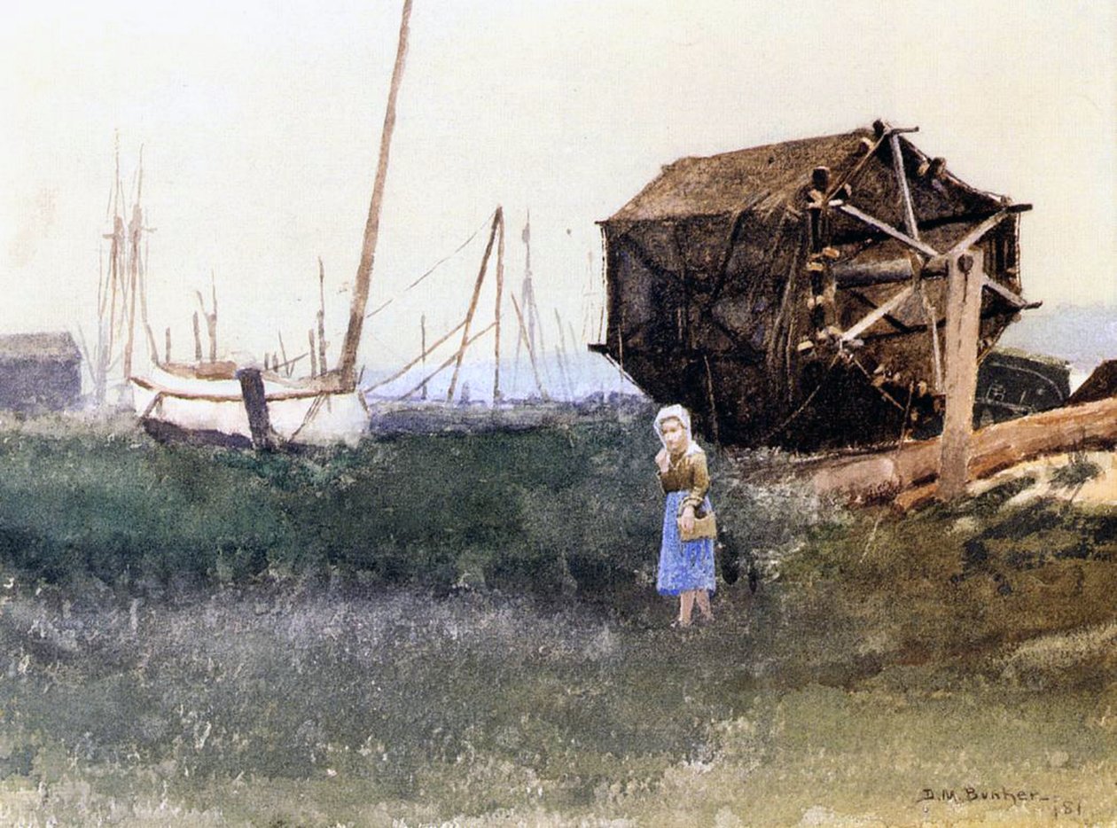 Redes de pesca de secagem, 1881 de Denis Miller Bunker