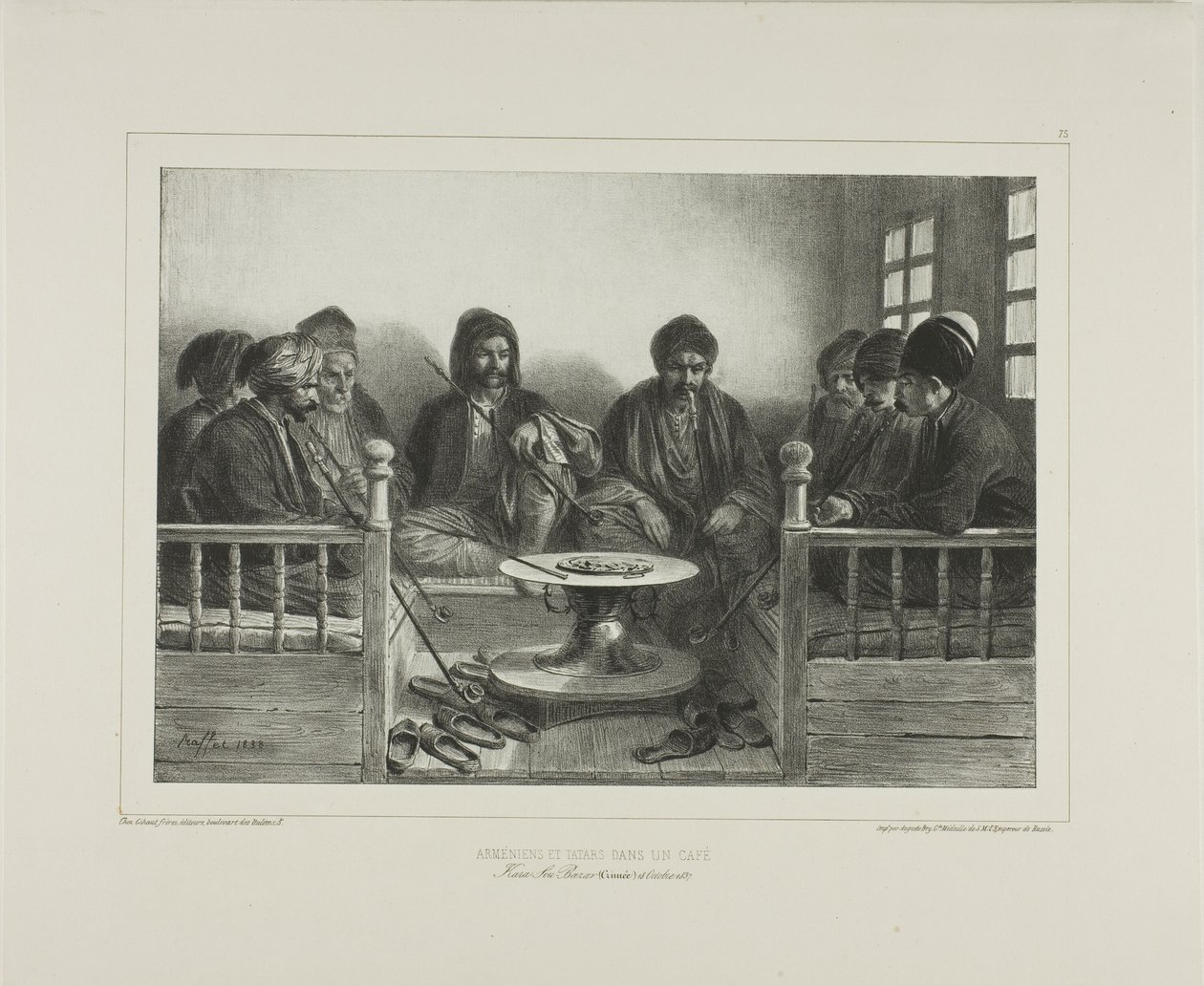 Arménios e tártaros num café de Denis Auguste Marie Raffet