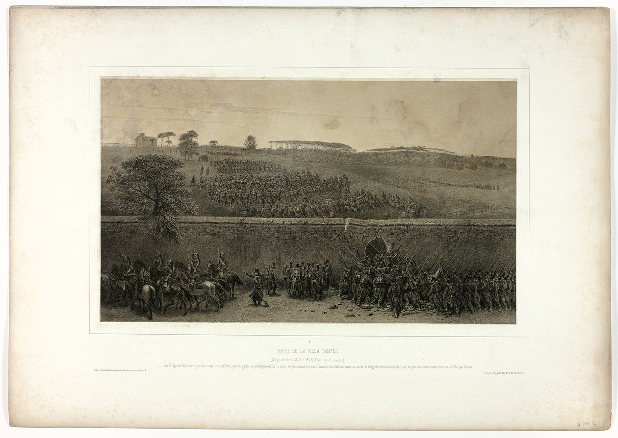 Captura da Villa Pamfili, de Souvenirs of Italy: Roma Expedition de Denis Auguste Marie Raffet