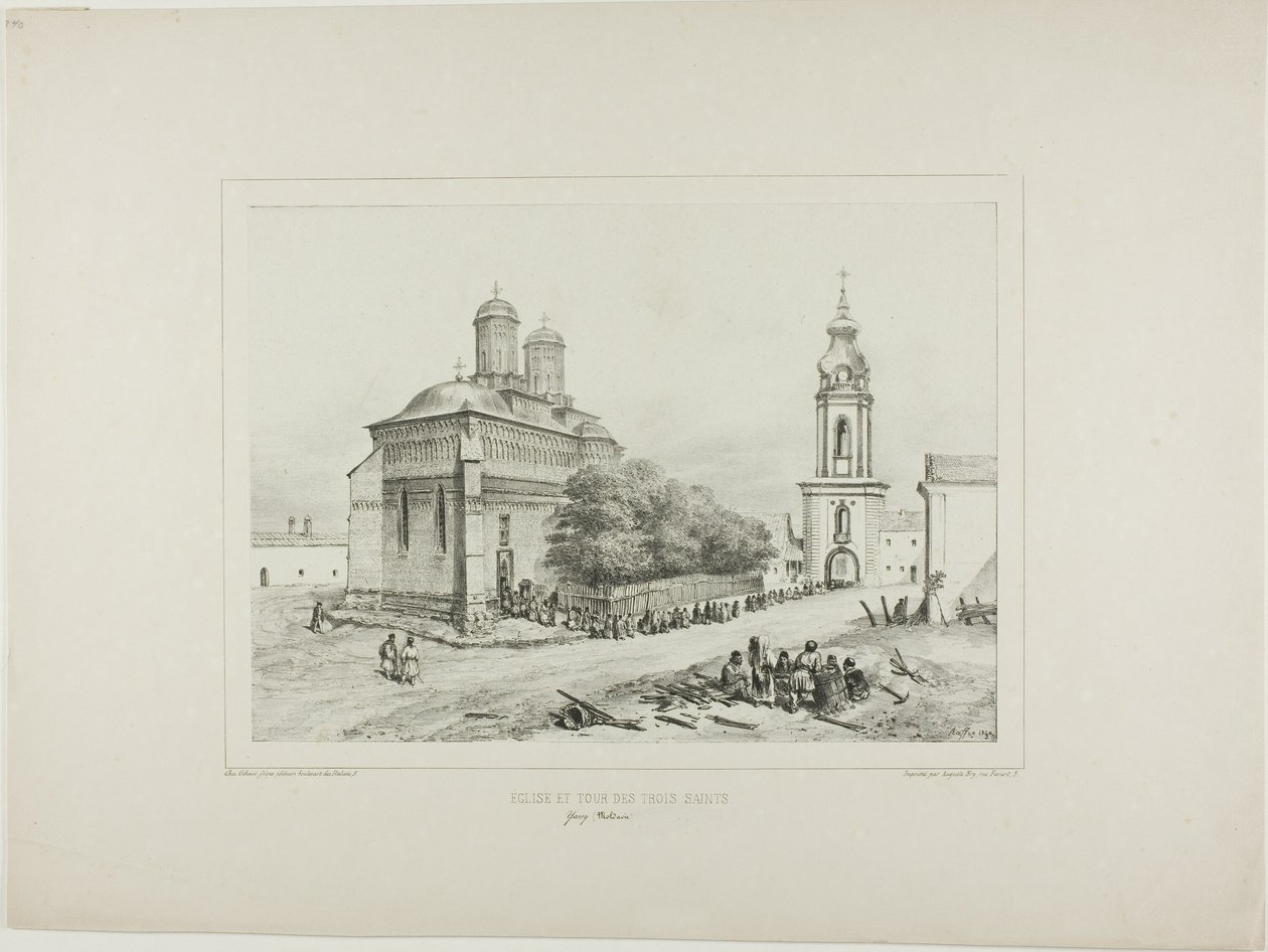 Igreja e Torre dos Três Santos, Yassy, Modávia, 19 de julho de 1837 de Denis Auguste Marie Raffet