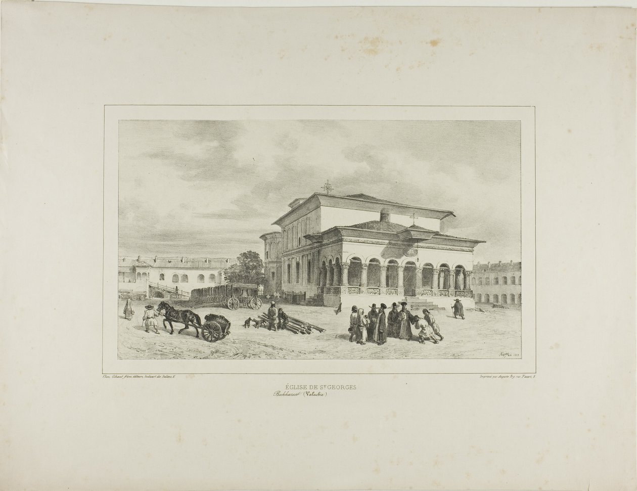 Igreja de São Jorge, Bucareste, Valáquia, 13 de julho de 1837 de Denis Auguste Marie Raffet