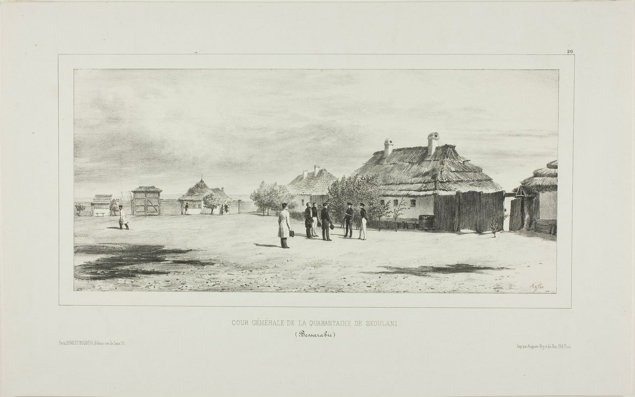 Pátio do General de Quarentena, Skoulani, Bessarábia de Denis Auguste Marie Raffet