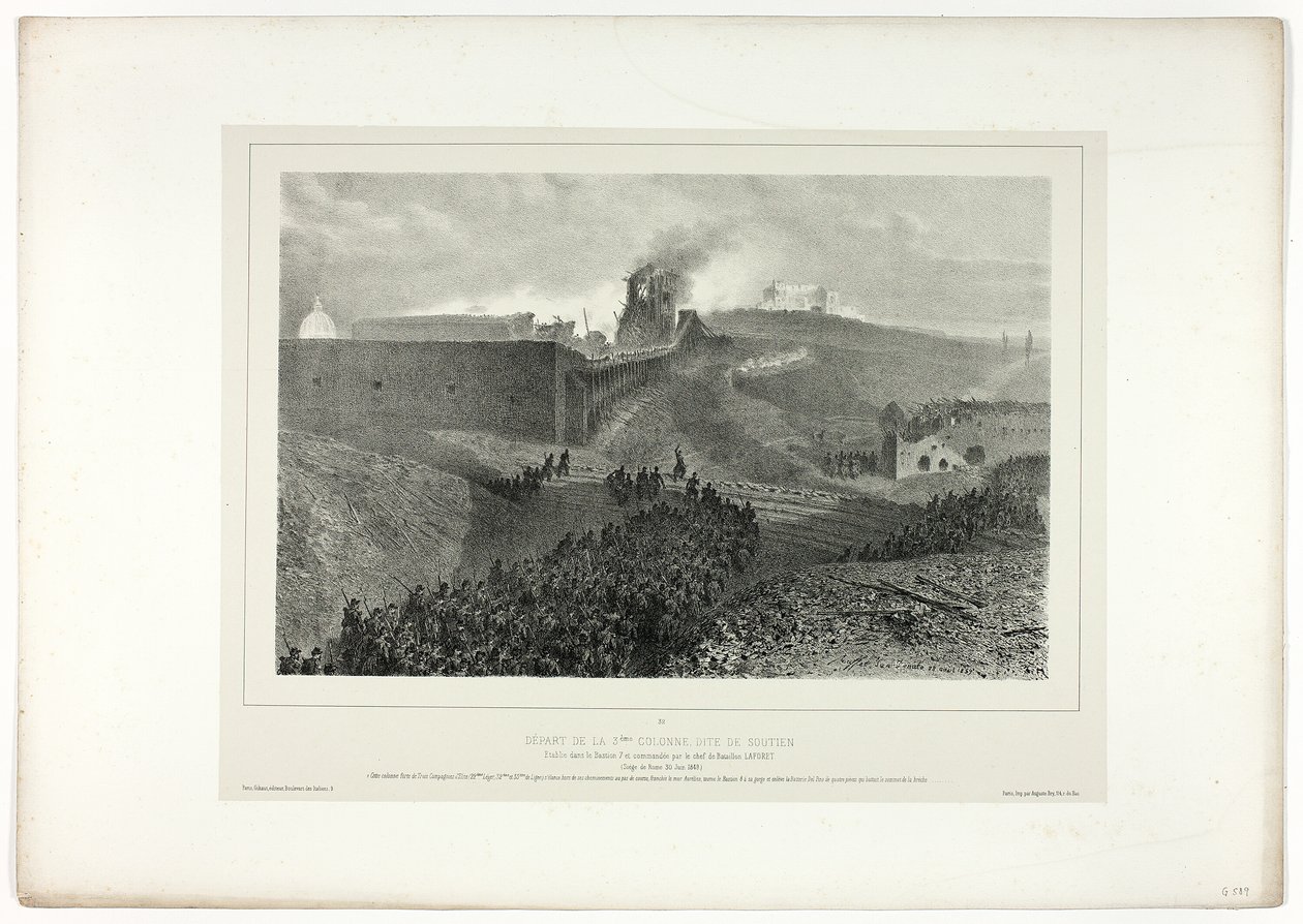 Partida da terceira coluna, chamada de suporte, de Souvenirs d