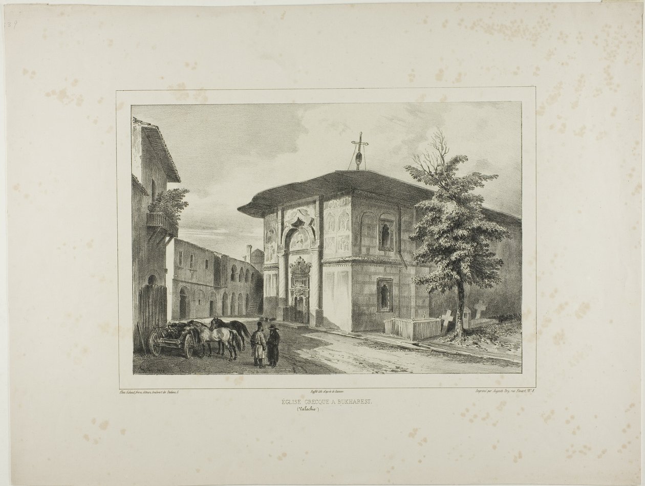 Igreja grega, Bucareste, Valáquia, 15 de julho de 1837 de Denis Auguste Marie Raffet