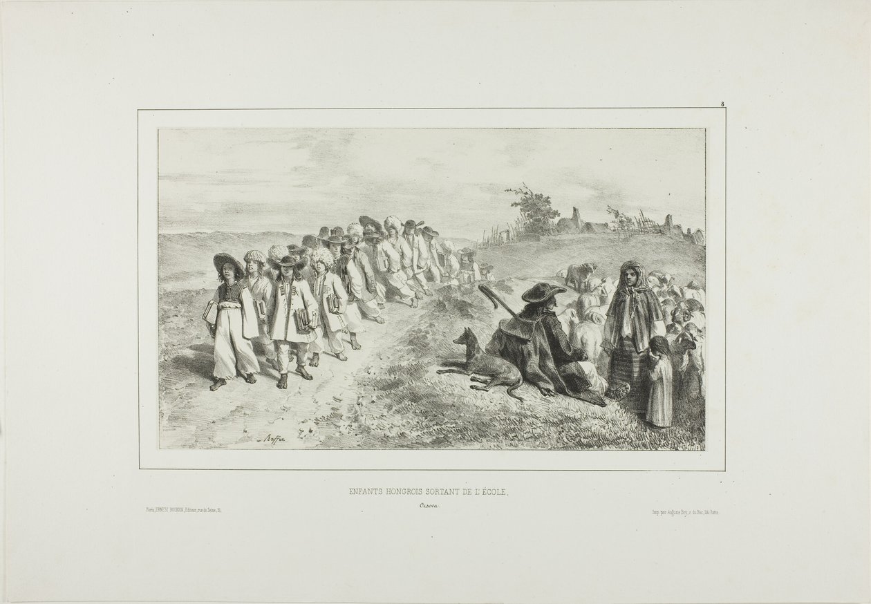 Crianças húngaras vão à escola de Denis Auguste Marie Raffet
