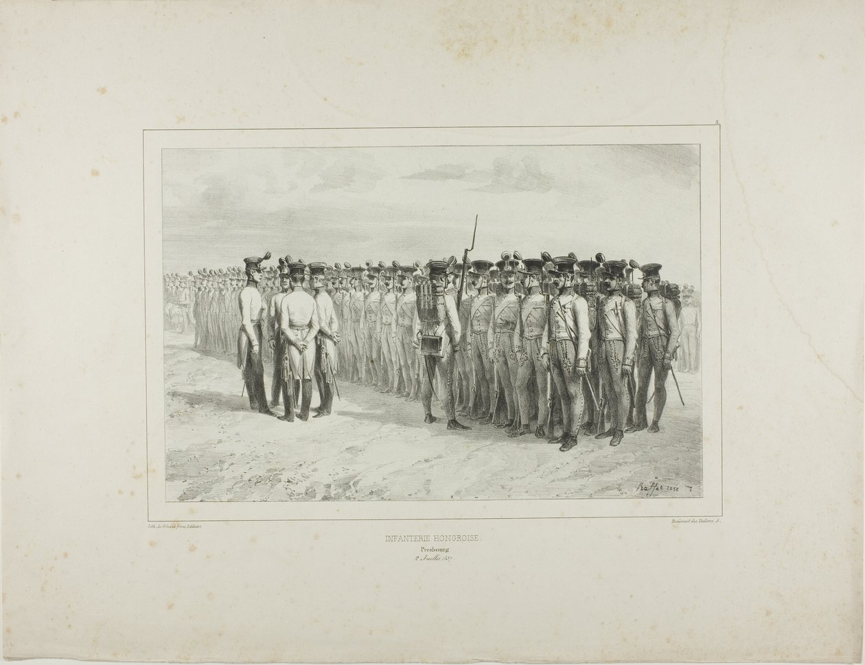 Infantaria húngara, Presbourg, 2 de julho de 1837 de Denis Auguste Marie Raffet