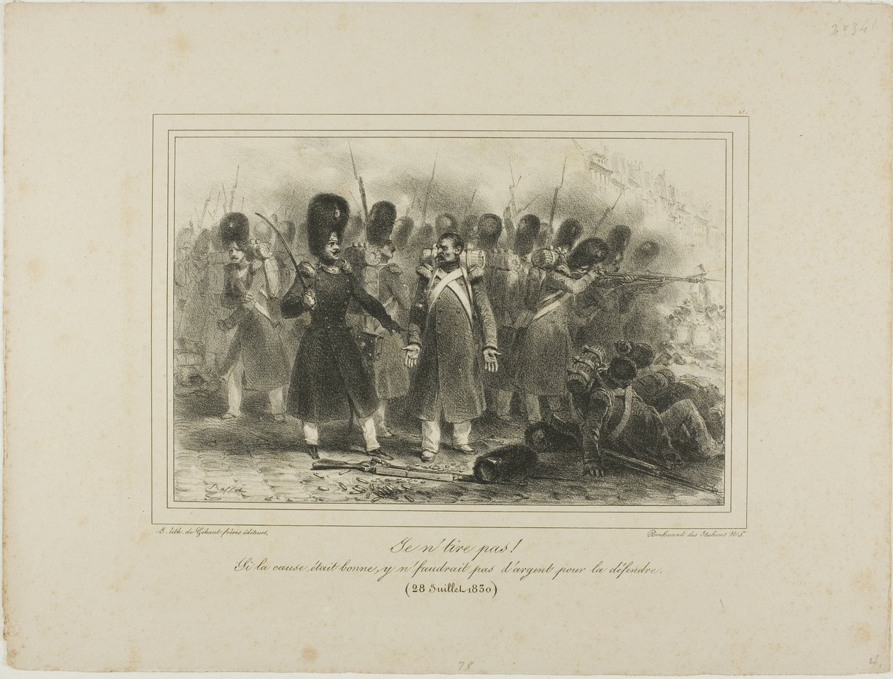 Não estou a disparar! Se a causa fosse boa, não haveria dinheiro para a defender. 28 de julho de 1830 de Denis Auguste Marie Raffet