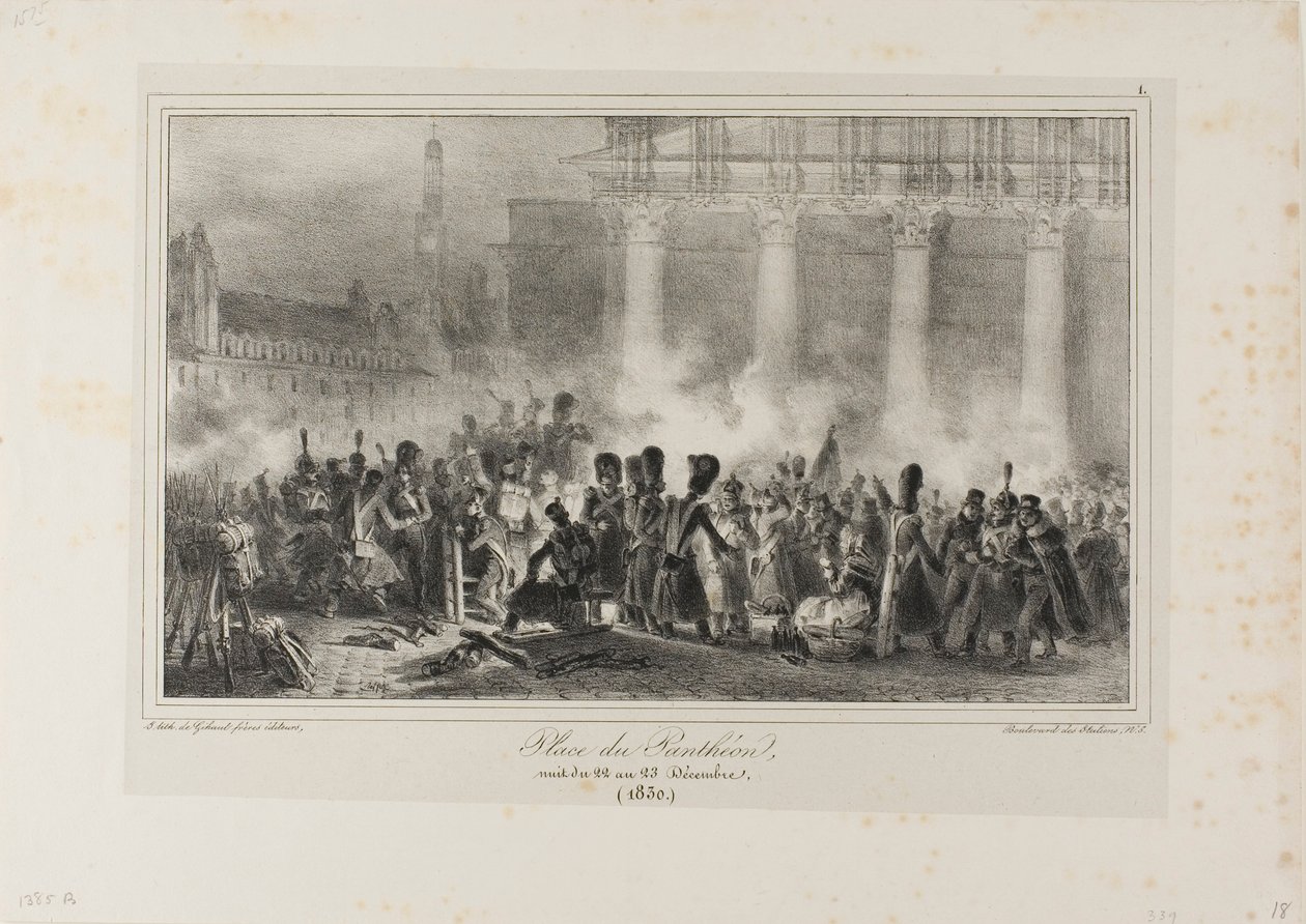 Place du Pantheon, noite de 22 a 23 de dezembro de 1830 de Denis Auguste Marie Raffet