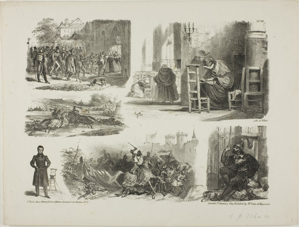 Folha de esboços de Denis Auguste Marie Raffet