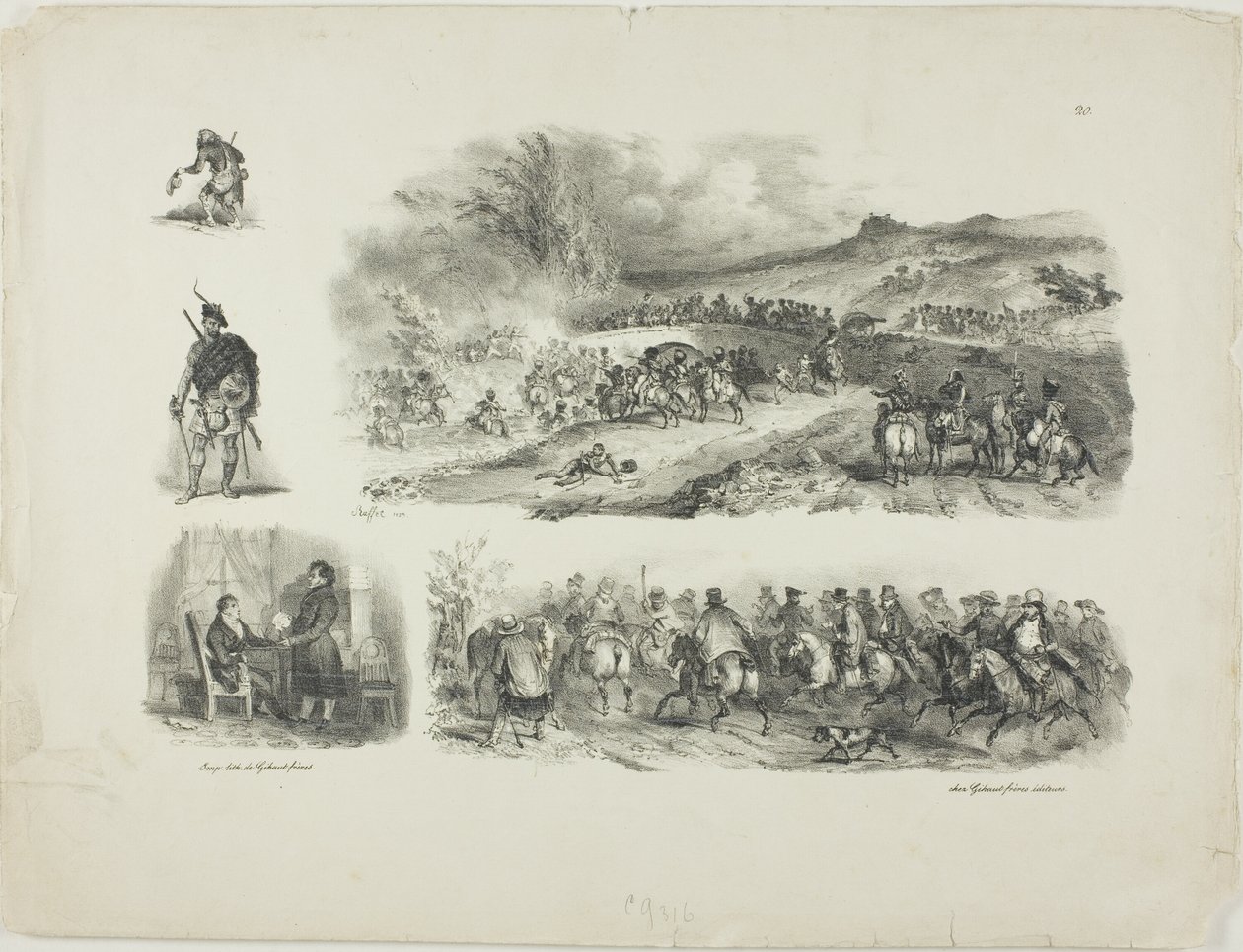 Folha de esboços de Denis Auguste Marie Raffet