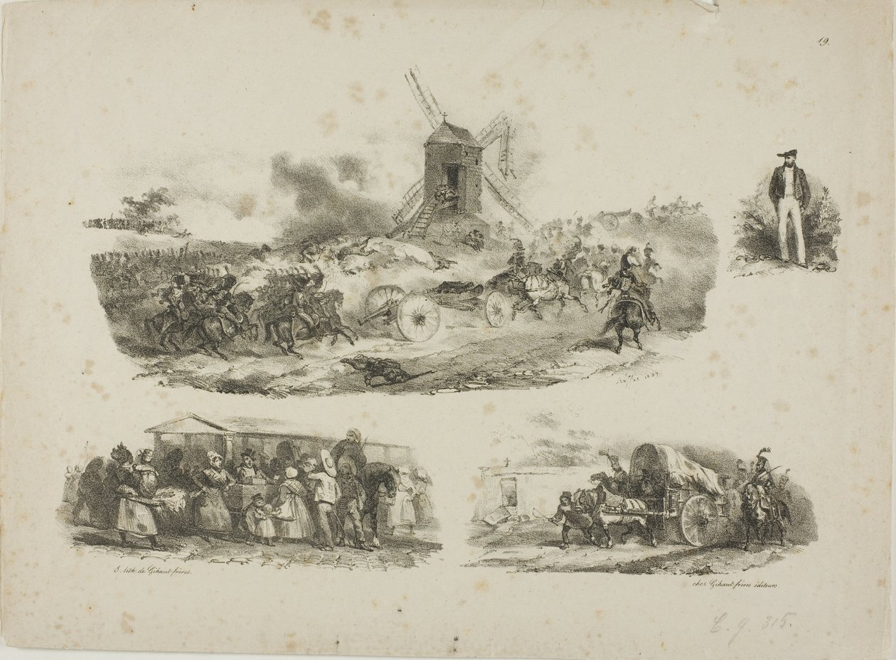 Folha de esboços de Denis Auguste Marie Raffet