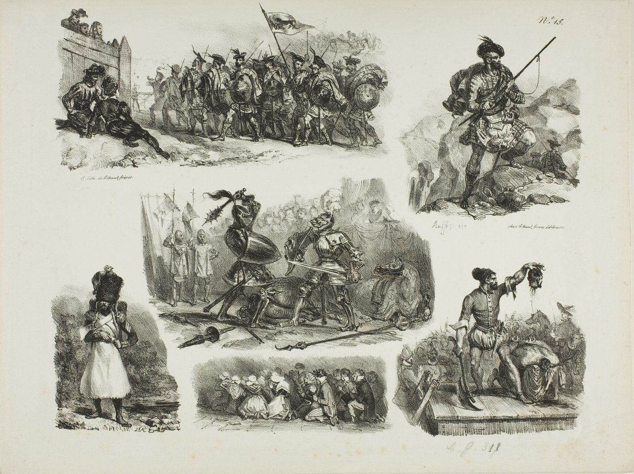 Folha de esboços de Denis Auguste Marie Raffet