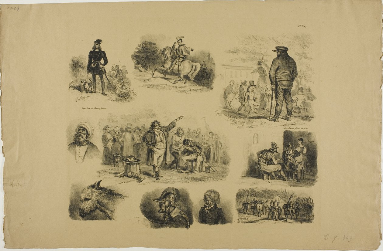 Folha de esboços de Denis Auguste Marie Raffet