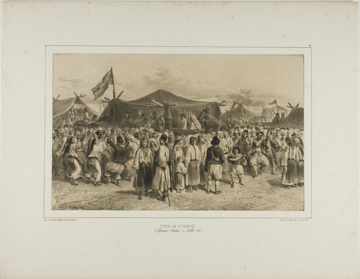 Feira de São Pedro, Giourjevo, Valáquia, 11 de julho de 1837 de Denis Auguste Marie Raffet