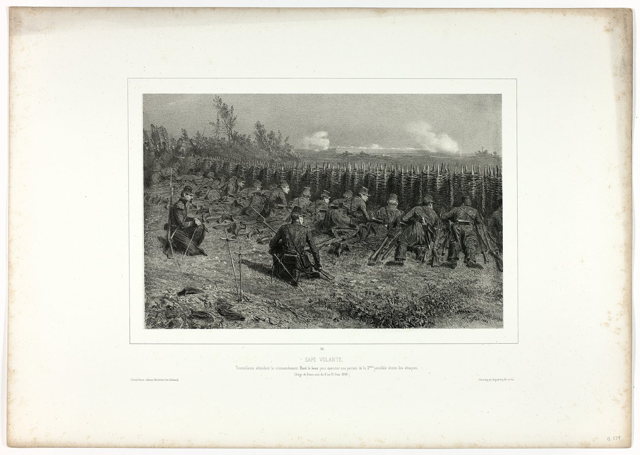 Sapadores itinerantes, de Souvenirs of Italy: Expedition from Rome de Denis Auguste Marie Raffet