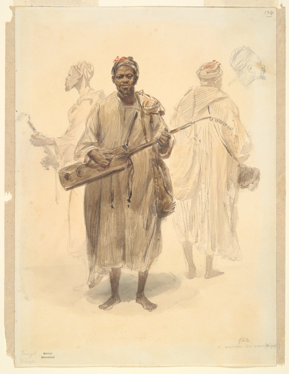 Um músico de rua mouro? Tânger (um músico de rua mouro em Tânger) de Denis Auguste Marie Raffet