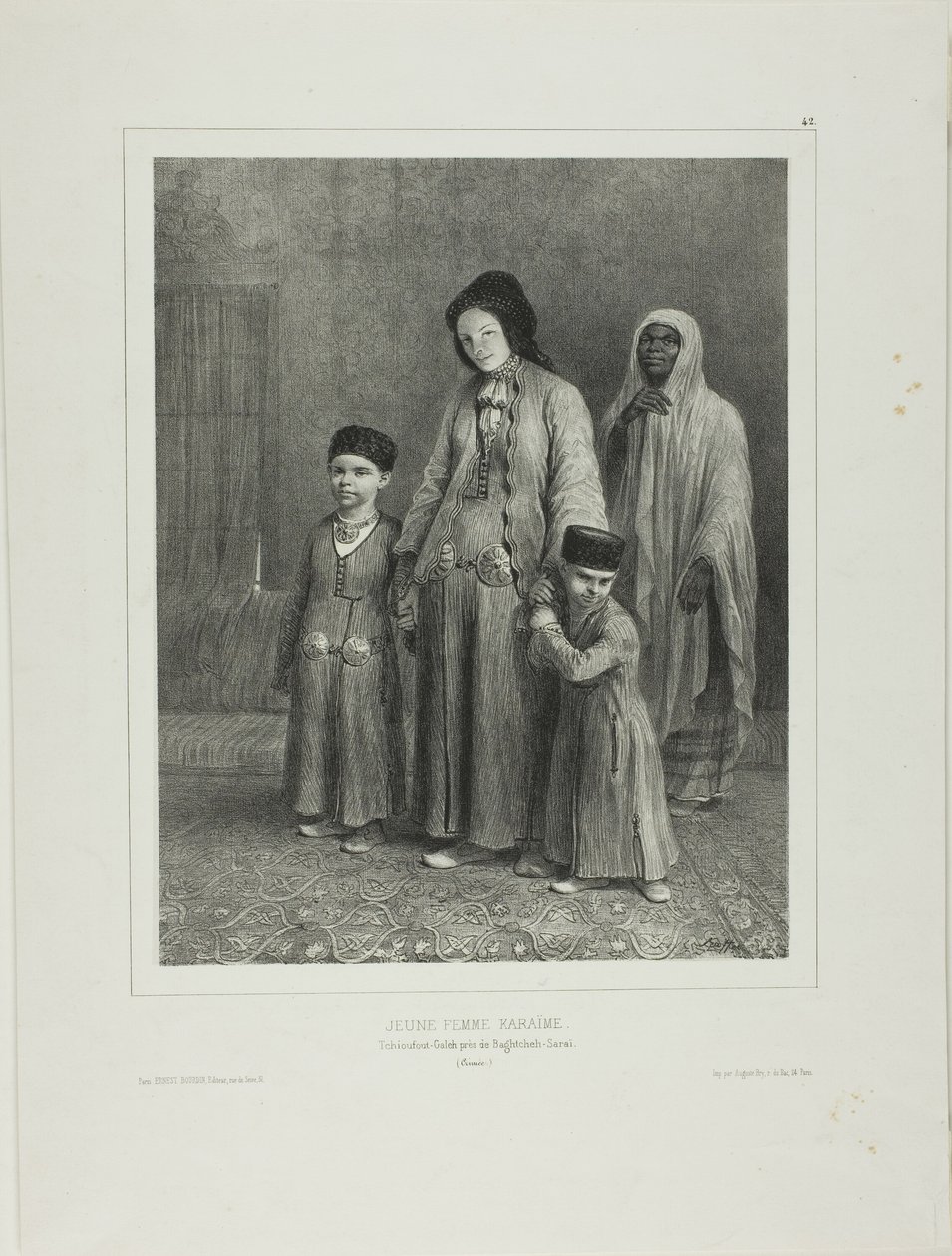 Jovem mulher Karaïme, Tchioufout-Galech perto de Baghtcheh-Saraï, Crimeia de Denis Auguste Marie Raffet