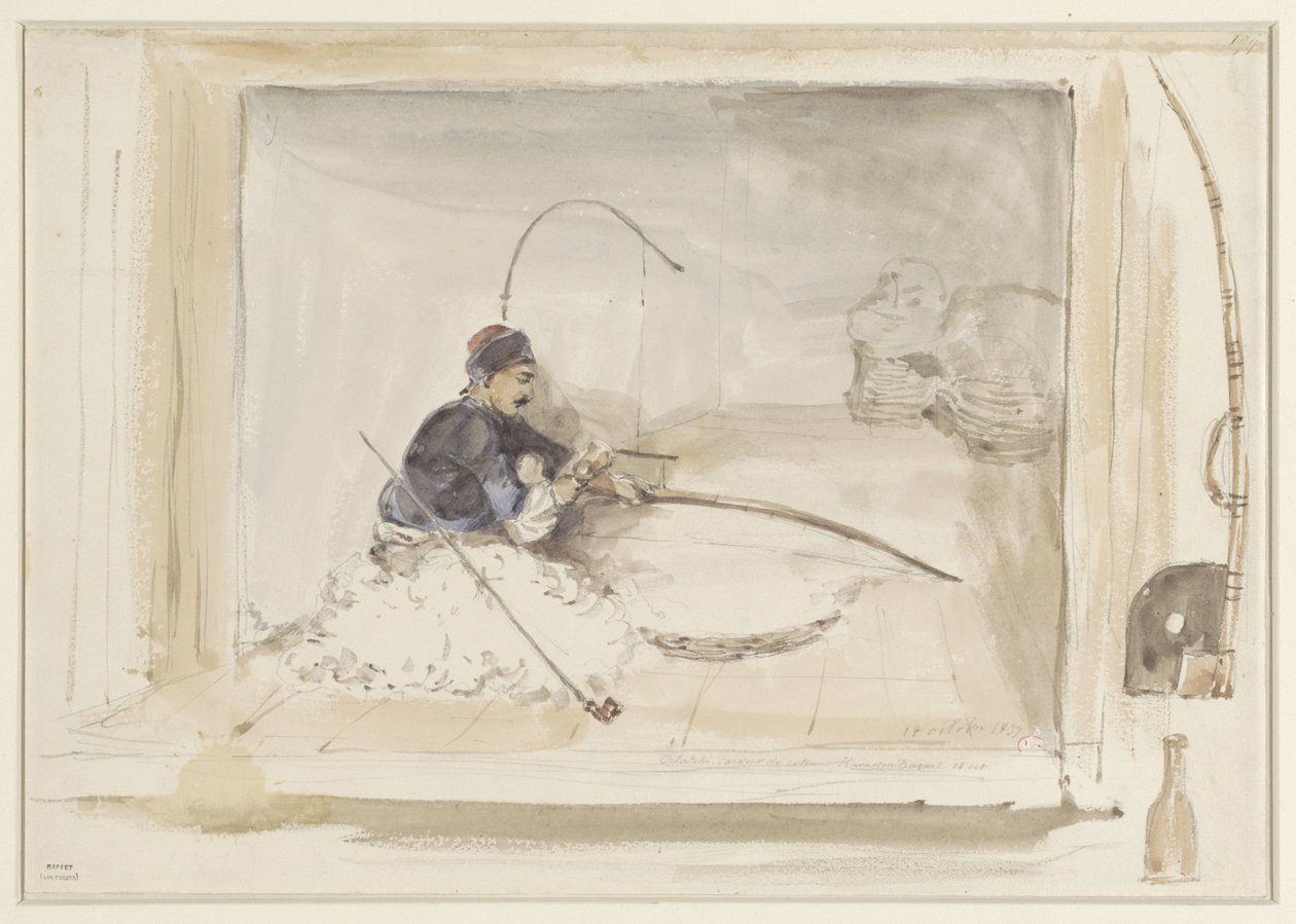 Trabalhador de algodão sentado de Denis Auguste Marie Raffet