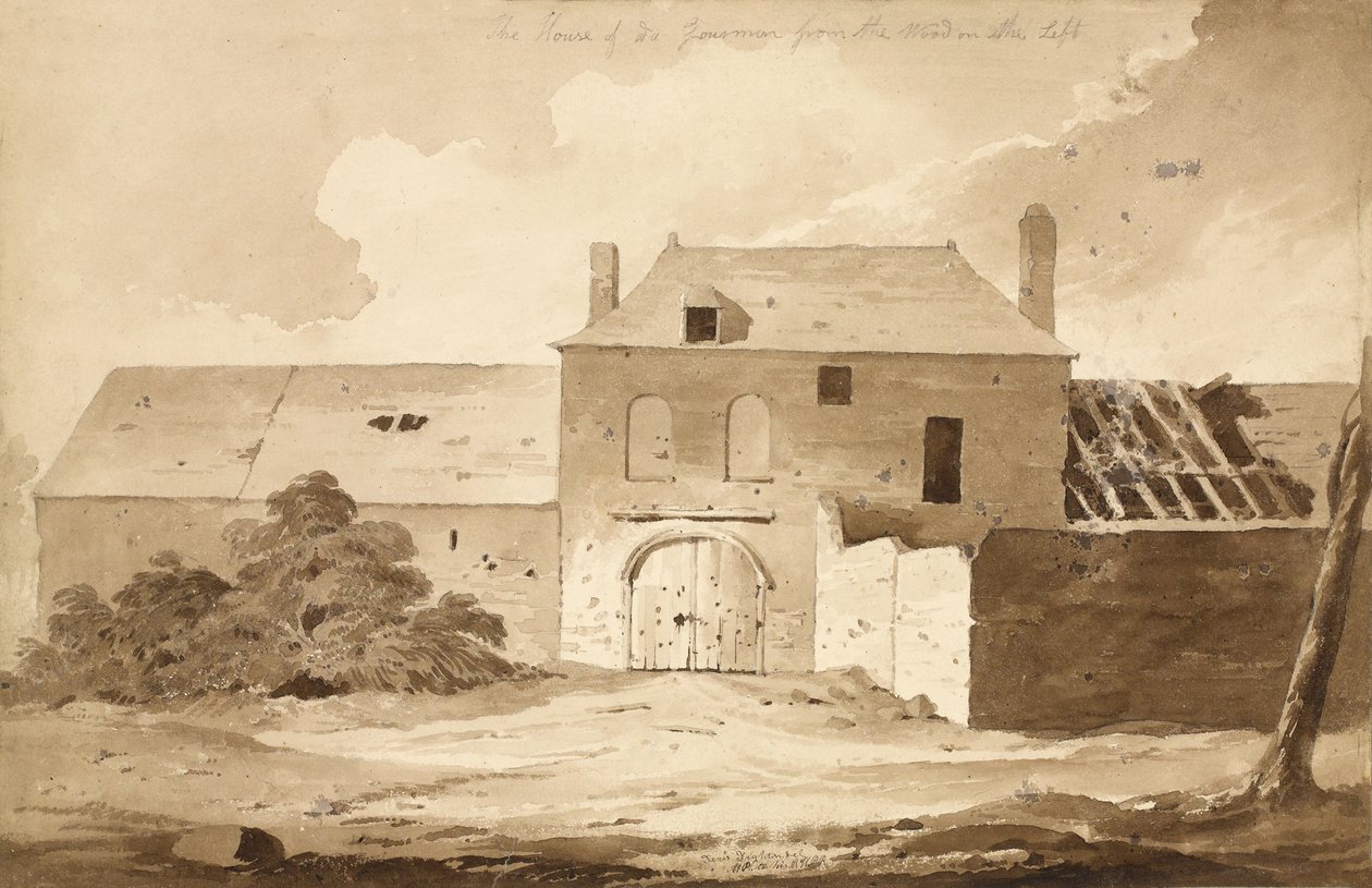 &39;No 5 A Casa de du Gourmon da Floresta da Esquerda&39;, 1815 (wc e lápis sobre papel) de Denis Dighton