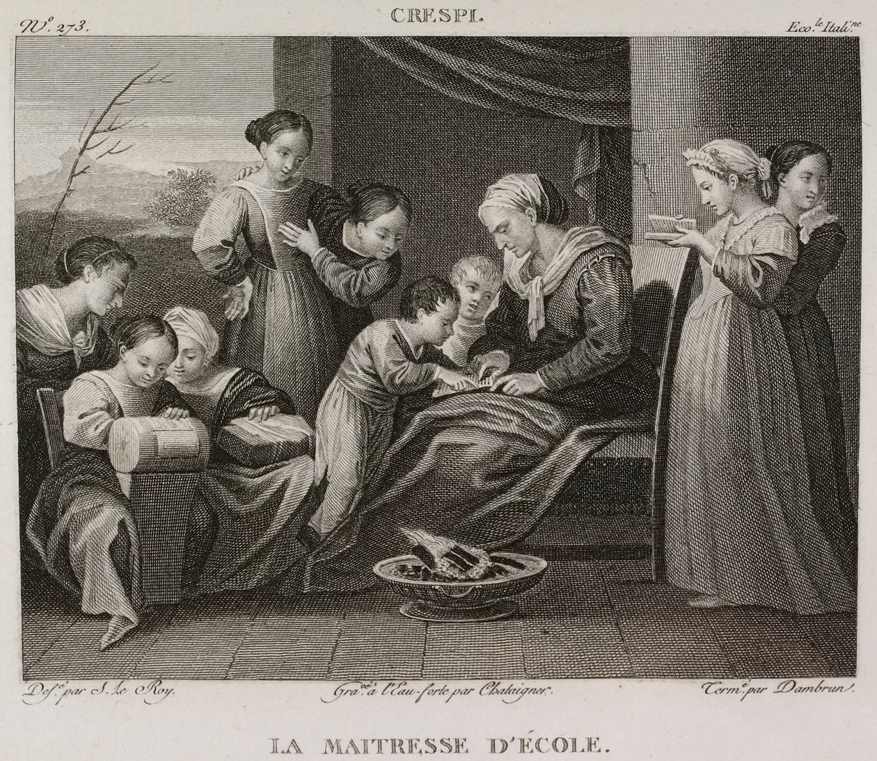 Denis-Sébastien Leroy, Chataigner e Dambrun - A professora, segundo Giuseppe Crespi - 1802-1815 de Denis Sebastien Leroy