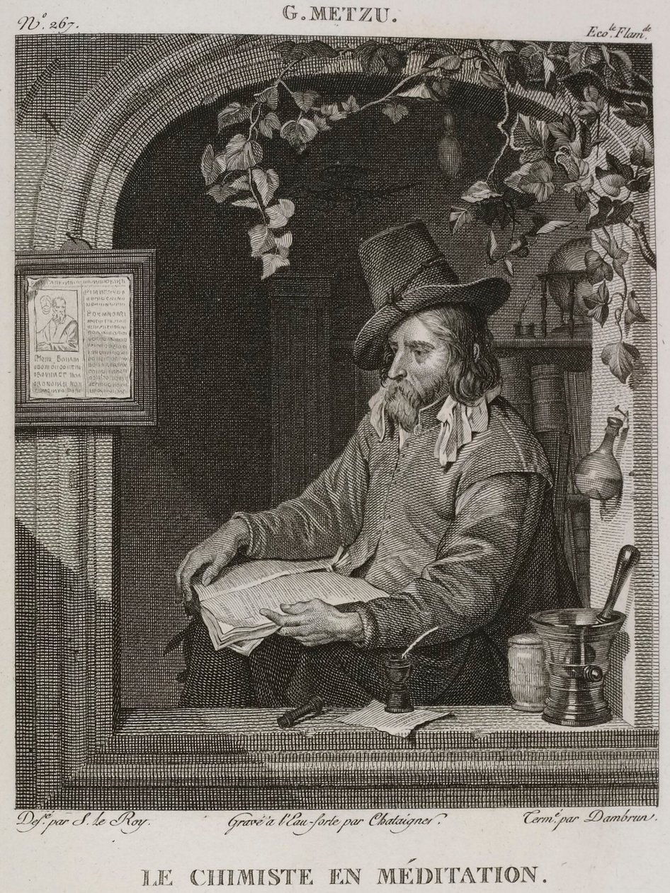 Denis-Sébastien Leroy, Chataigner e Dambrun - O químico em meditação, segundo Gabriel Metsu - 1802-1815 de Denis Sebastien Leroy