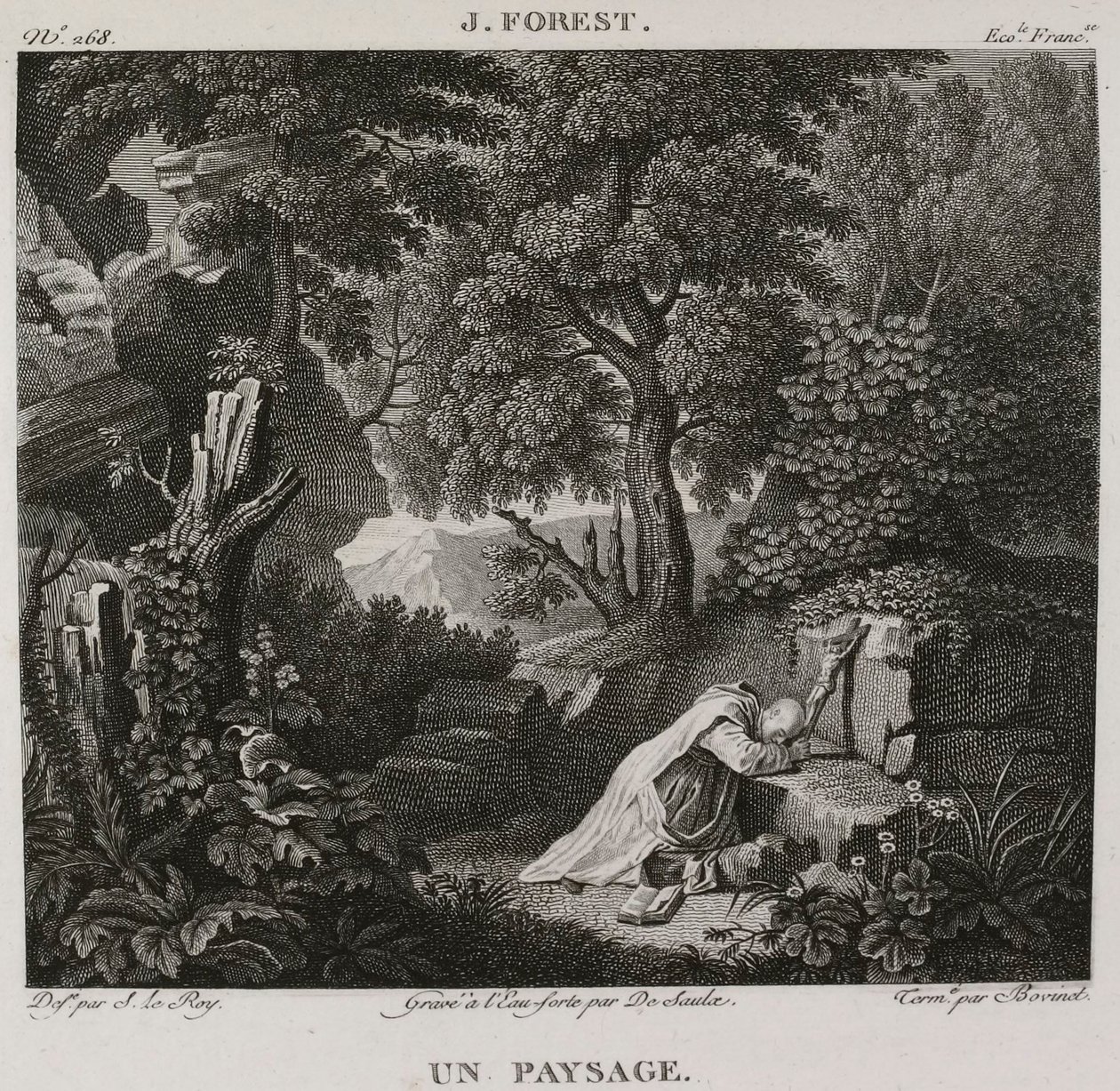 Denis-Sébastien Leroy, De Saulx et Bovinet - Uma paisagem, segundo Jean-Baptiste Forest - 1802-1815 de Denis Sebastien Leroy