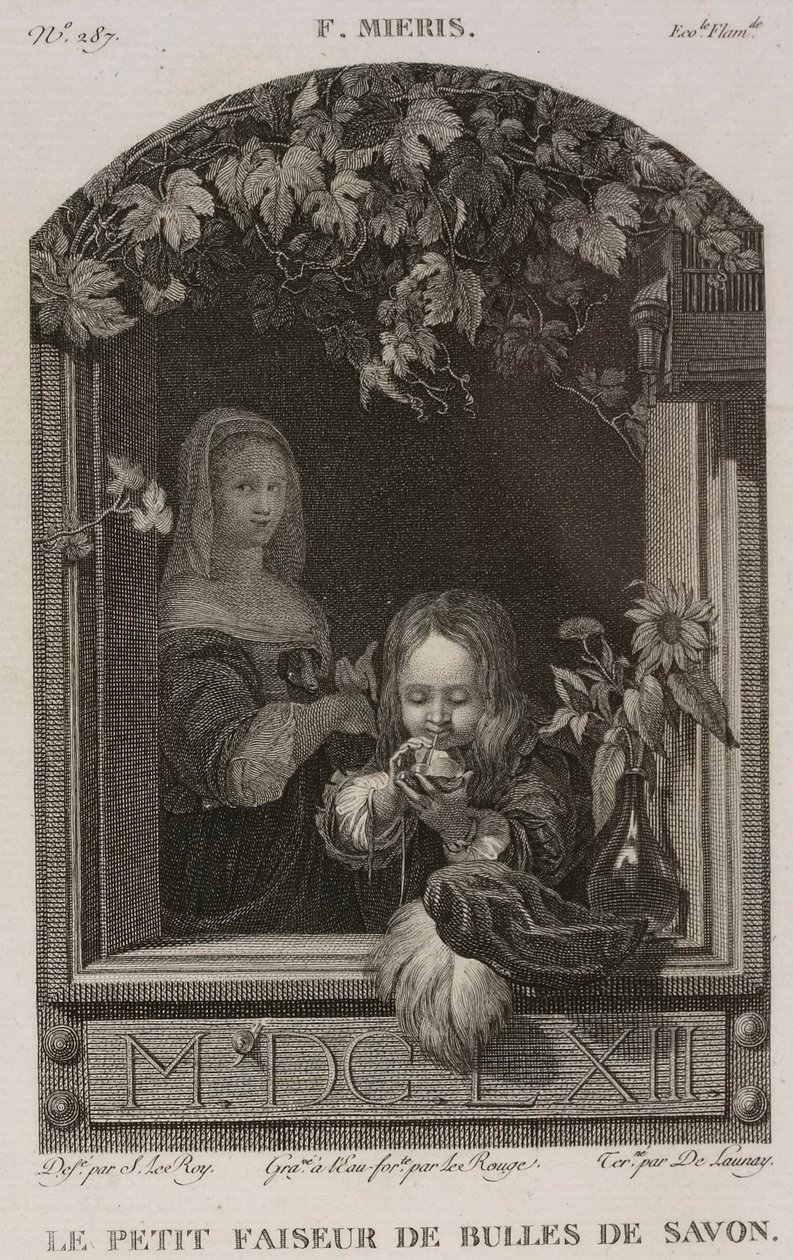 Denis-Sébastien Leroy, Lerouge e De Launay - O pequeno fabricante de bolhas de sabão, segundo Frans van Mieris, o Velho - 1802-1815 de Denis Sebastien Leroy