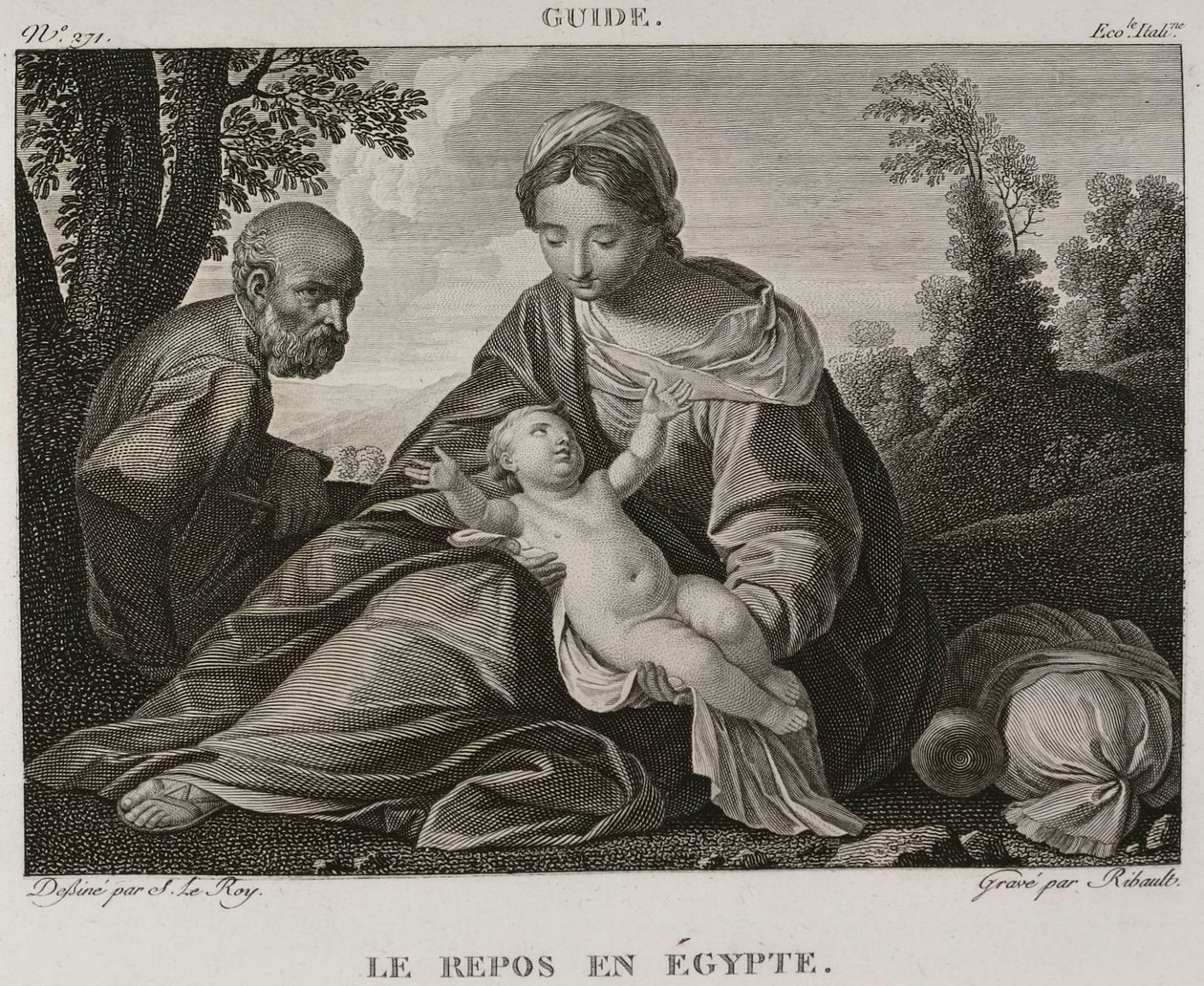 Denis-Sébastien Leroy et Ribault - O Repouso no Egito, segundo Guido Reni - 1802-1815 de Denis Sebastien Leroy