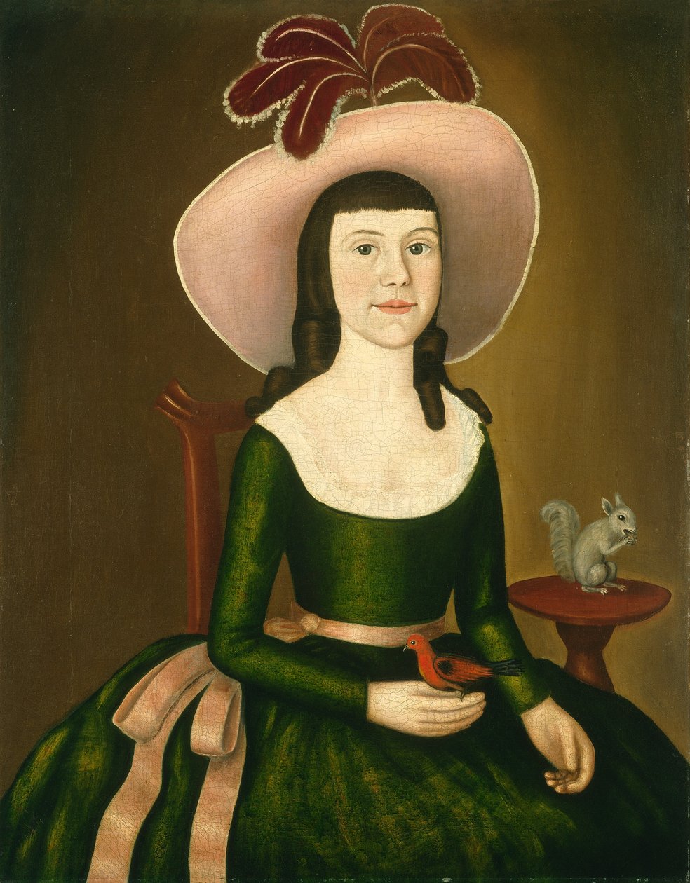 Senhorita Denison de Stonington, Connecticut possivelmente Matilda Denison, c. 1790 de Denison Limner