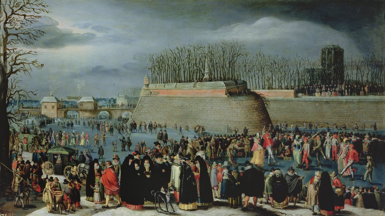 Patinando durante o carnaval de Denys van Alsloot