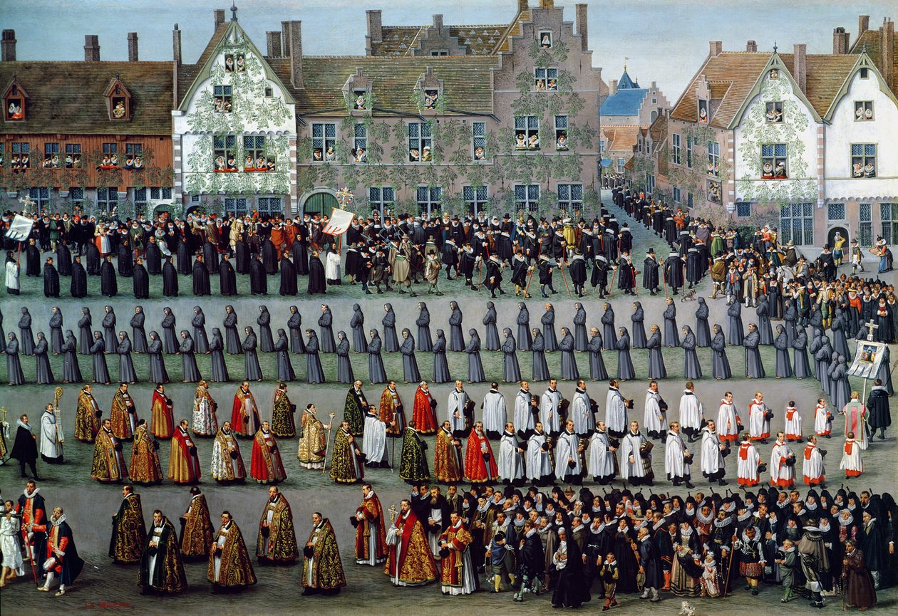 O triunfo da arquiduquesa Isabella (1556-1633) no Ommegang em Bruxelas, 31 de maio de 1615, 1616 (detalhe) de Denys van Alsloot