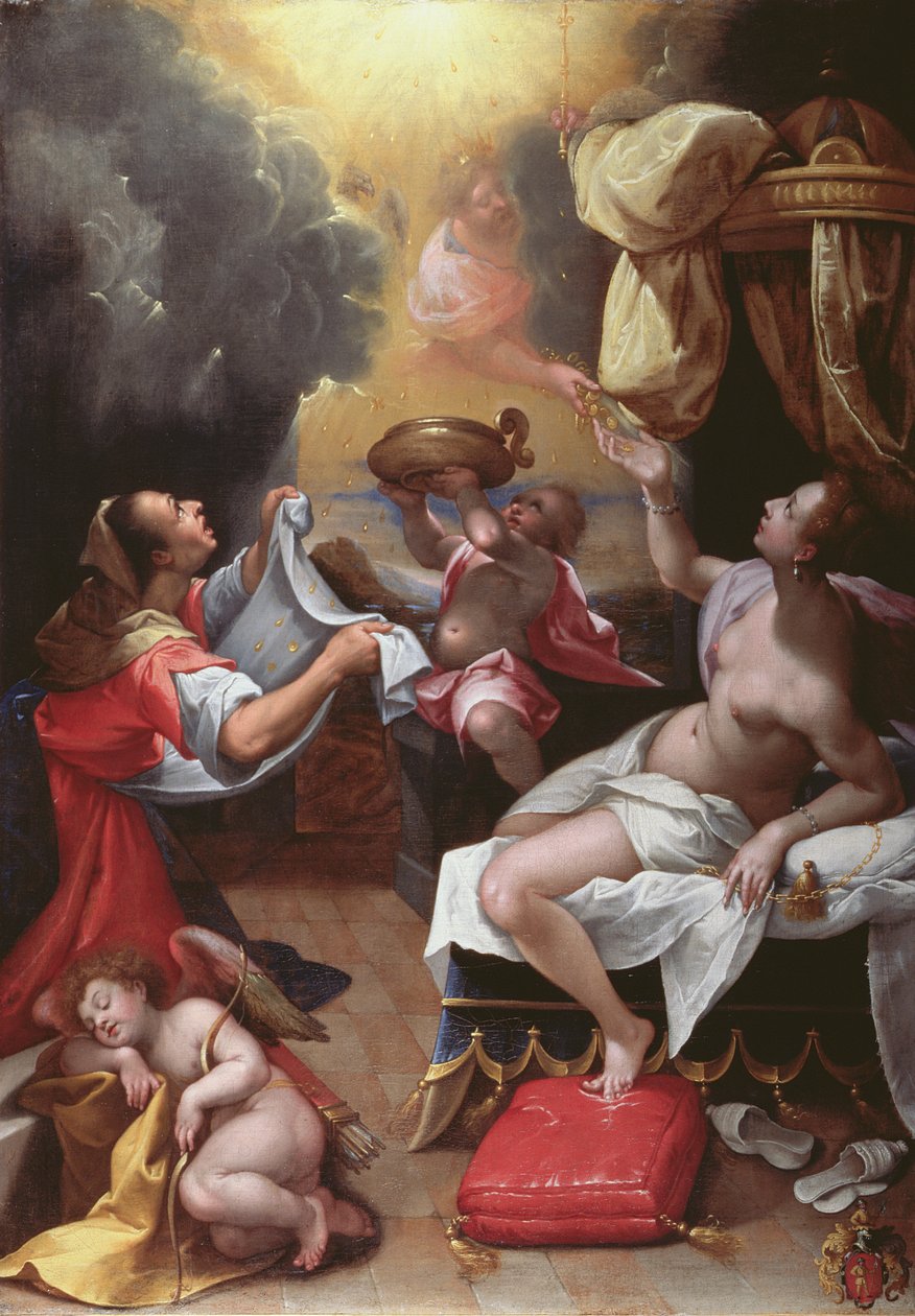 Danae (óleo sobre tela) de Denys Calvaert or Calvart