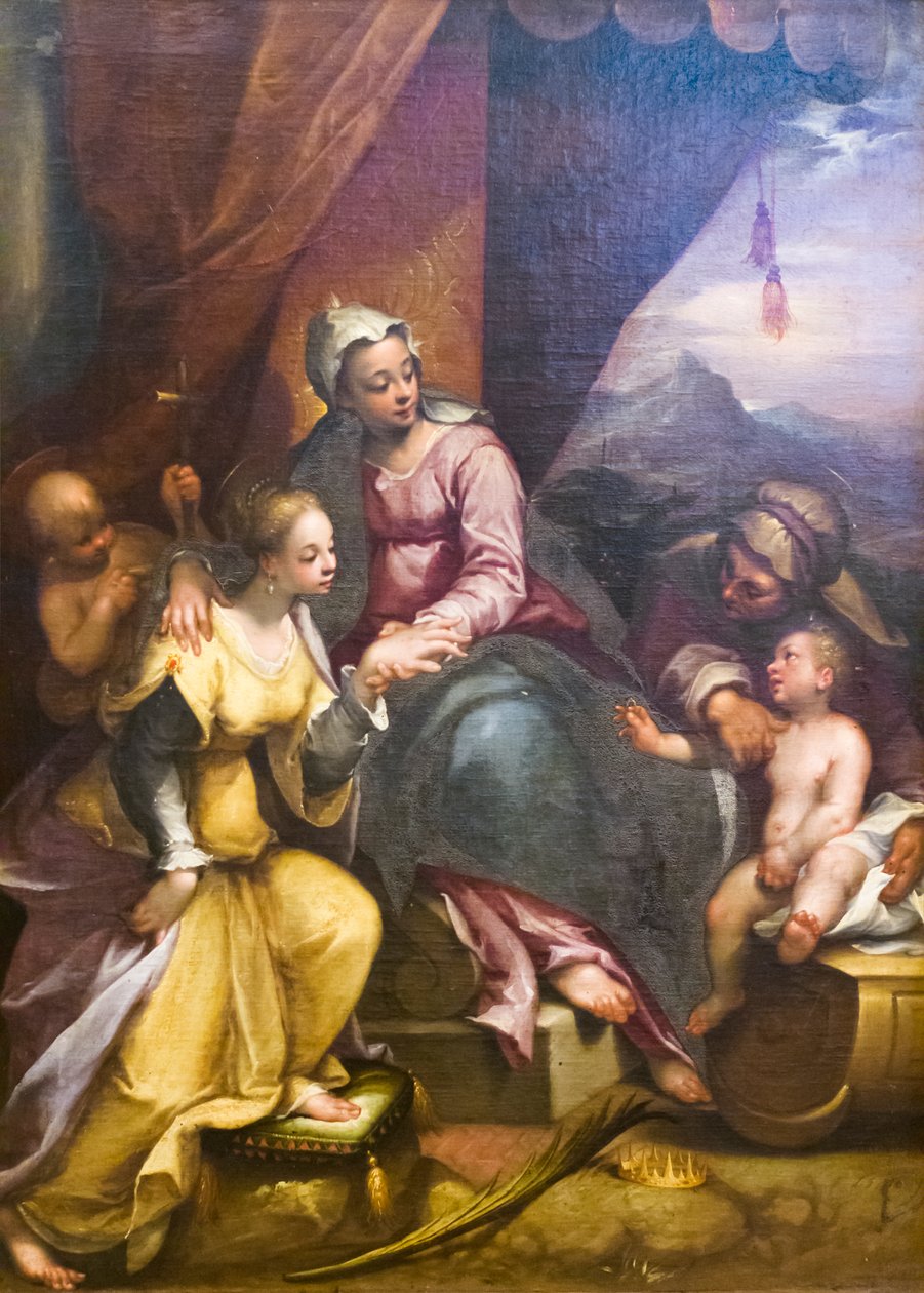 O Casamento Místico de Santa Catarina de Denys Calvaert or Calvart