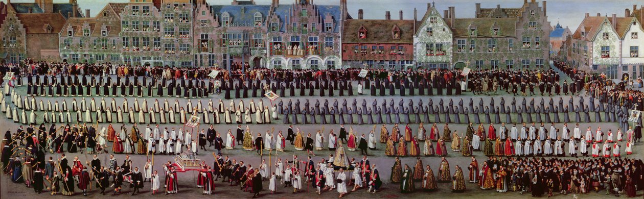 O Ommegang em Bruxelas em 31 de maio de 1615: procissão de Notre Dame de Sablon de Denys van Alsloot